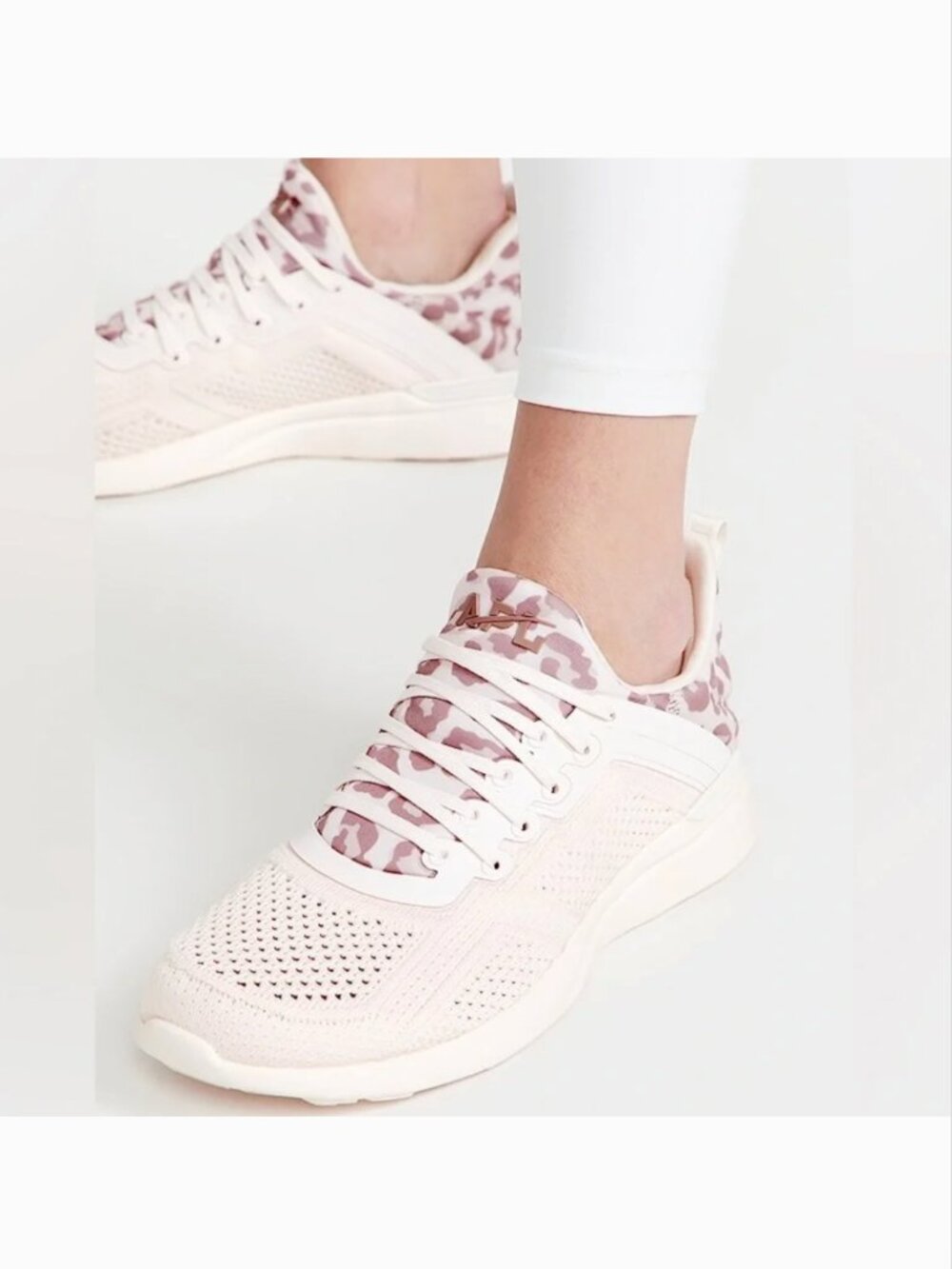 APL Techloom Tracer Sneaker in Cream Pink Leopard
